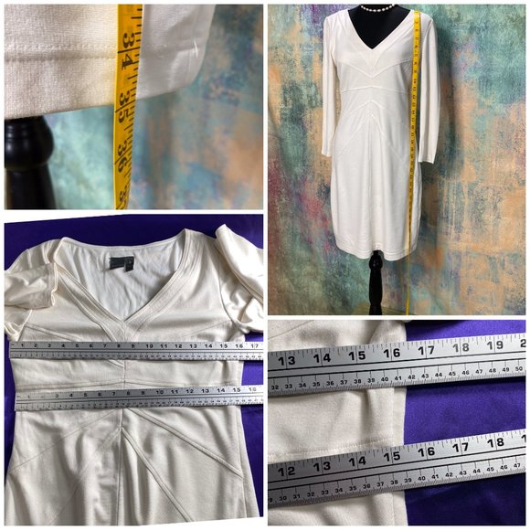 ๐ Muse Simply Elegant 1/2 Sleeves Dress with Stitched Seams - Picture 6 of 7